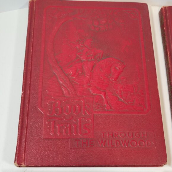 Book Trails Set 1928 Child Development Red Embossed Cover Colorful Illustrations - Picture 6 of 16